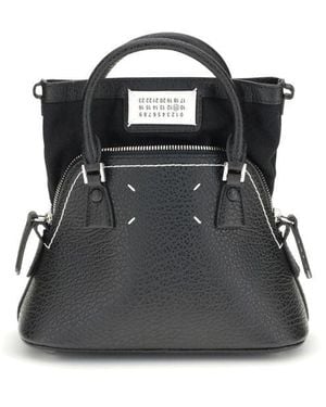 Maison Margiela Black Calf Leather Bos Taurus Shoulder Bag