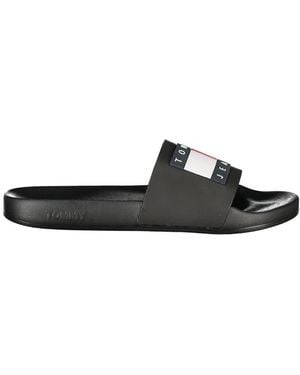 Tommy Hilfiger Black Polyurethane Men Slipper