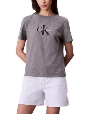 Calvin Klein Grey Cotton T - Purple