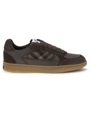 Burberry Brown Calf Leather Bos Taurus Athletic Sneakers - Multicolor