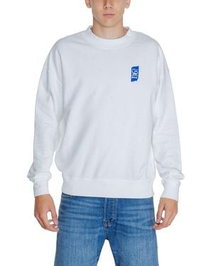 Replay White Cotton Sweater - Blue