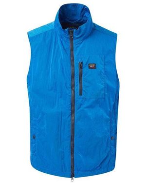 Paul & Shark Blue Nylon Sleeveless Jacket