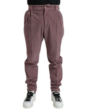 Dolce & Gabbana Corduroy Cotton Stretch Skinny Trousers - Purple