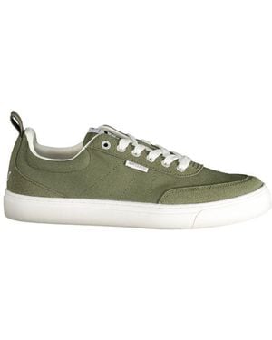 Gas Green Polyester Mens Sneaker