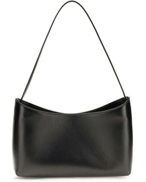 The Row Black Calf Leather Bos Taurus Shoulder Bag