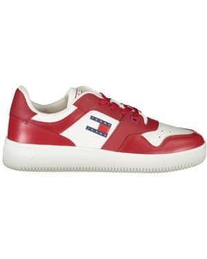 Tommy Hilfiger Leather Trainer - Red