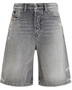 DIESEL Grey Cotton Bermuda Shorts
