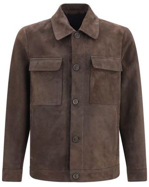 Salvatore Santoro Brown Leather Leather Jacket