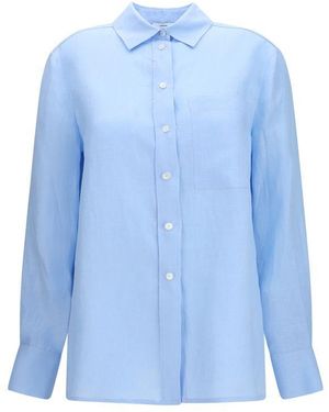 Lardini Blue Linen Dress Shirt
