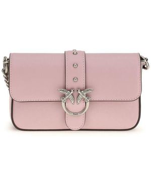 Pinko Multicolour Calf Leather Bos Taurus Shoulder Bag - Pink