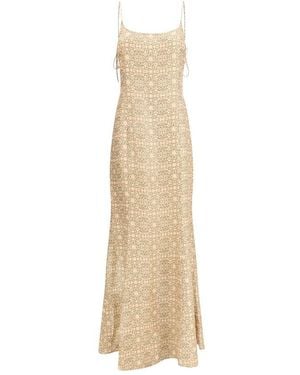 Kristina Ti Multicolour Viscose Casual Dress - Natural