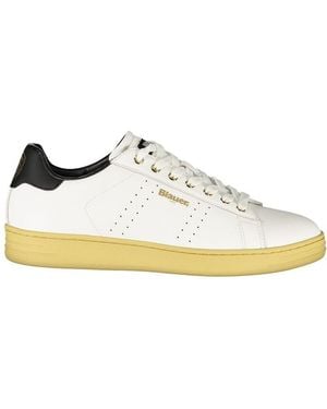 Blauer White Polyurethane Men Trainer - Metallic