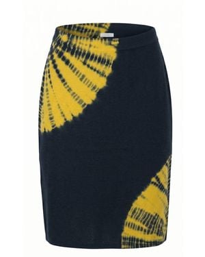 Malo Yellow Cotton Skirt - Blue