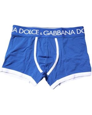 Dolce & Gabbana Blue Logo Waist Regular Boxer Brief Underwear