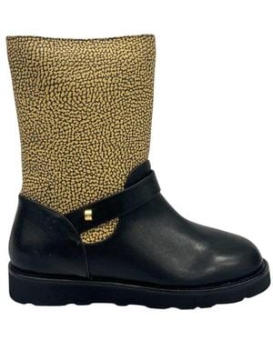 Borbonese Beige Leather Boot - Blue