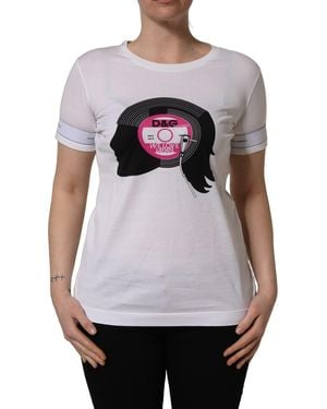 Dolce & Gabbana White D&g We Love Japan Print Cotton T - Gray