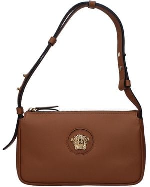 Versace Leather Shoulder Bag - Brown