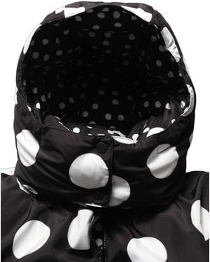Dolce & Gabbana Polka Dot Hooded Blouson Jacket Polyester Clothing - Black