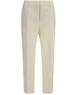 Versace Beige Wool Oves Aries Cropped Pants - Natural