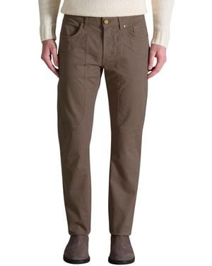Jeckerson Brown Cotton Skinny Trousers