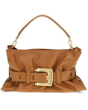 Balmain Black Calf Leather Bos Taurus Handbag - Brown