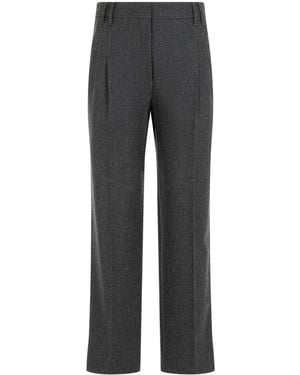 Brunello Cucinelli Gray Wool Casual Pants