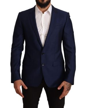 Dolce & Gabbana Navy Blue Slim Fit Jacket Martini Blazer