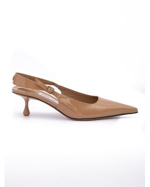 Jimmy Choo Powder Pink Amel 50 Slingback Court Shoes - Brown
