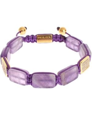 Nialaya Cz Amethyst 18k Gold 925 Bracelet - Purple