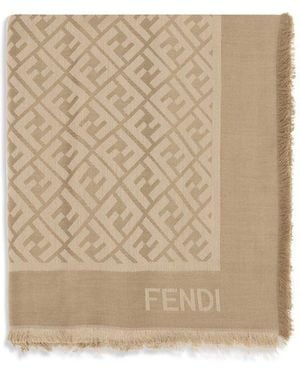 Fendi Silk Ff Shawl - Natural