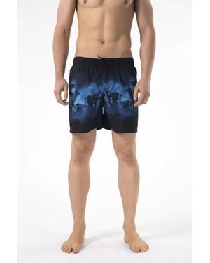 Just Cavalli Swim Trunks Allover Print - Blue