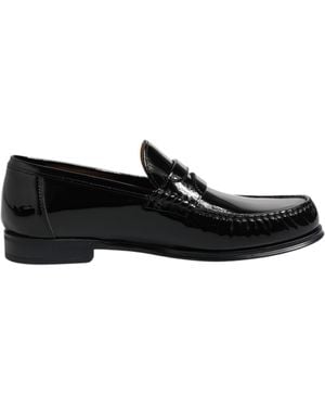 Dolce & Gabbana Black Leather Slip On Loafers Dress Shoes