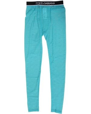 Dolce & Gabbana Logo Print Slim Fit Pants - Blue