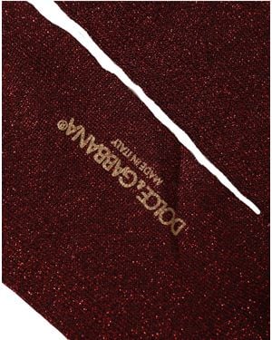 Dolce & Gabbana Maroon Viscose Dg Logo Mid Calf Accessory Socks - Red