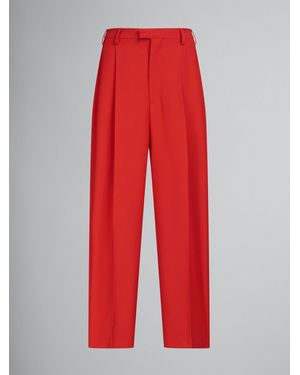 Marni Bronze Fibres Casual Trousers - Red