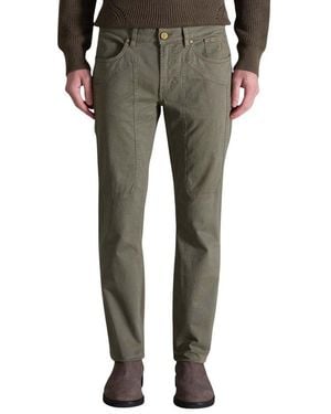 Jeckerson Green Cotton Skinny Trousers