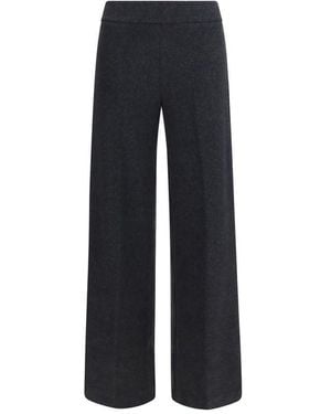 Avenue Montaigne Grey Cotton Casual Trousers - Blue