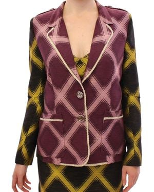 House of Holland Purple Chequered Blazer Jacket - Multicolour