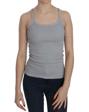 Pink Memories Light Sleeveless Spaghetti Strap Blouse - Gray