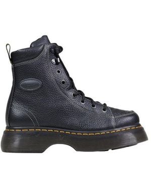 Dr. Martens Black Leather Ankle Boots - Blue