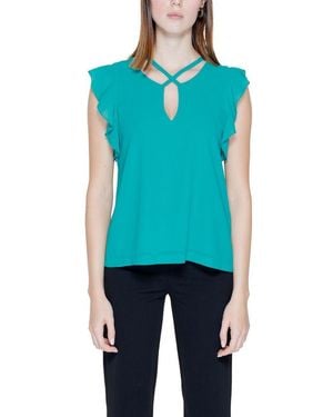 Rinascimento Bicolor Polyester Blouse - Blue