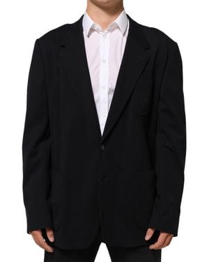 Dolce & Gabbana Black Viscose 2 Buttons Suit Jacket Blazer