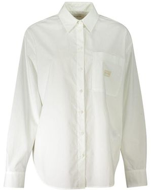 Calvin Klein Buttondown Long Sleeve Top - White