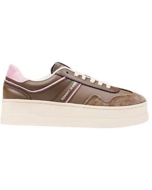 Tommy Hilfiger Brown Artificial Leather Trainers - Pink