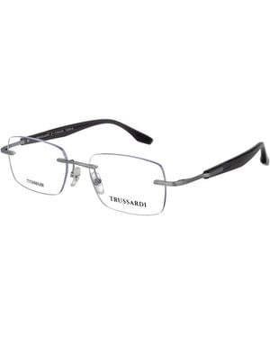 Trussardi Silver Titanium Glasses (frames) - Metallic