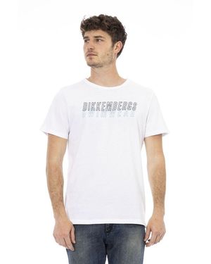 Bikkembergs White Cotton Men T - Blue