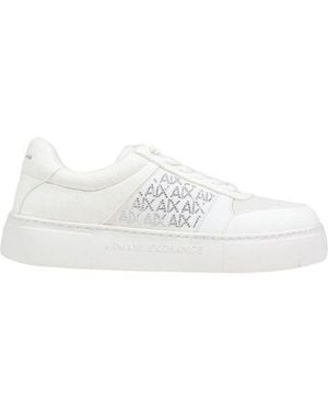 ARMANI EXCHANGE White Polyamide Athletic Sneakers