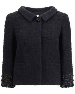 Valentino Black Wool Biker Jacket