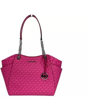 Michael Kors Jet Set Large Chain Shoulder Tote Bag Dragon Fruit - Purple