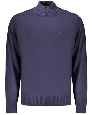 BOSS Blue Wool Men's Sweater